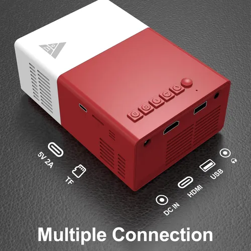 Vista 4 de Proyector con WiFi y Bluetooth, mini proyector portátil 1080P HD 170 pulgadas, proyector de película, proyector para exteriores compatible