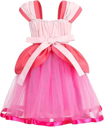 Vista 2 de AmzBarley Toddler Princess Costume Dress for Baby Girls Kids Birthday Party Halloween Dress Up with Accessories