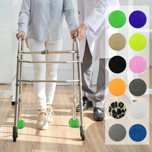 Vista 5 de LITIAN Paquete de 4 pelotas de tenis precortadas para caminantes, pelotas antideslizantes resistentes con almohadillas de fieltro para caminantes