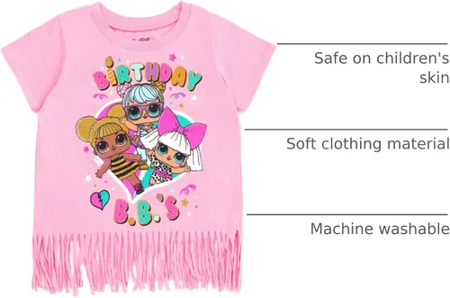 Vista 3 de L.O.L. Surprise! Diva Bon Bon Queen Bee Neon QT Camiseta de cumpleaños para niñas de niño pequeño a niño grande