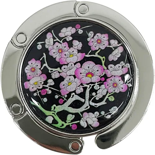Vista 11 de Gancho magnético plegable para bolso de perla madre, clip de mesa, soporte para bolso de mano (Mariposa Arabesque)