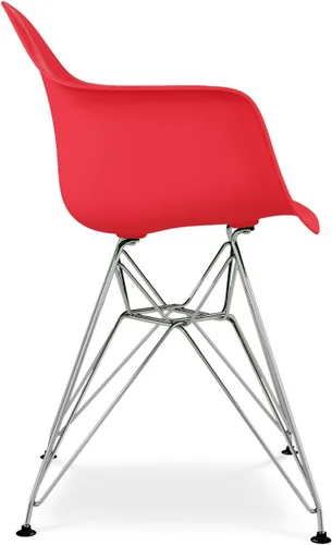 Vista 5 de Sillones Tower de plástico y acero cromado de 18 pulgadas en rojo (juego de 2)