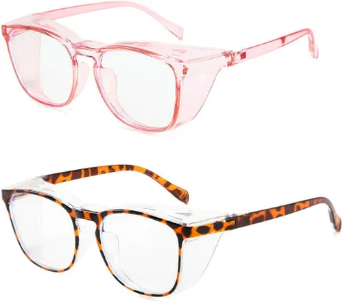 Vista 13 de Anteojos de seguridad que no se empañan, con protección UV400, lentes con bloqueo de luz azul para hombres y mujeres, anteojos transparentes