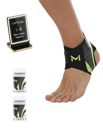 Vista 11 de Tobillera estabilizador de compresión con cordones para deportes de baloncesto, recuperación de esguinces para hombres y mujeres, ajustable