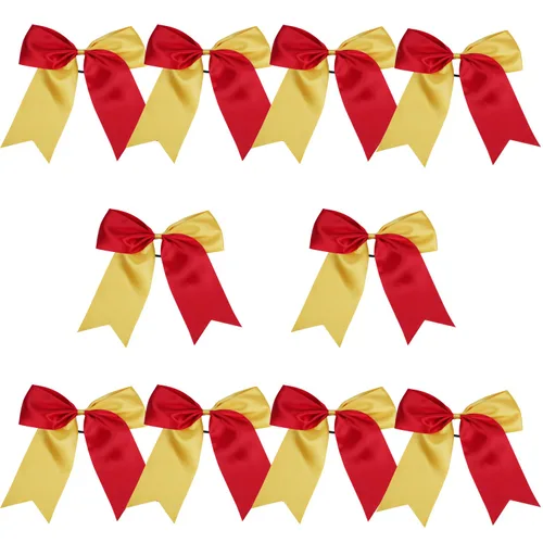 Vista 47 de Lazos de animadora jumbo de 8 pulgadas con diamantes de imitación brillantes para cola de caballo, lazos de porrista, 6 unidades, color negro