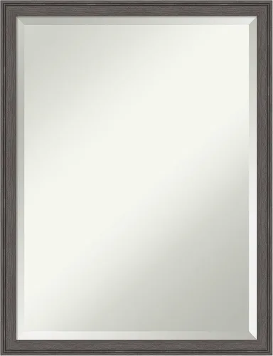 Vista 7 de Amanti Art - Espejo de baño plateado para sobre lavabo, espejo rectangular de níquel cepillado de 33x43, marco moderno extragrande, se cuelga