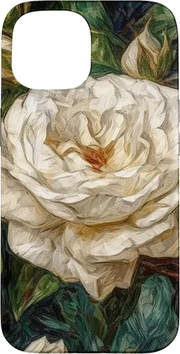 Vista 6 de iPhone 16 Van Gogh Art White Flower White Roses Case