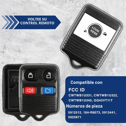 Vista 6 de keylessoption sólo el caso Keyless Entry Remote Key Fob Shell, Negro