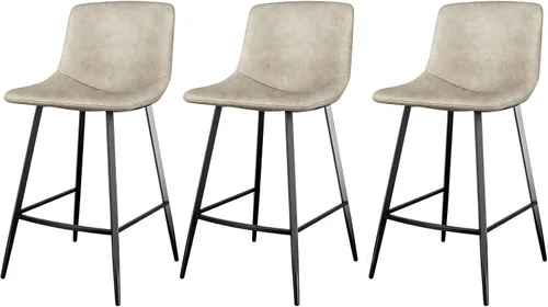 Vista 15 de 5Rcom Juego de 2 taburetes de bar de altura de mostrador de 600 libras, taburetes de cocina de 24 pulgadas con respaldo, sillas de bar modernas