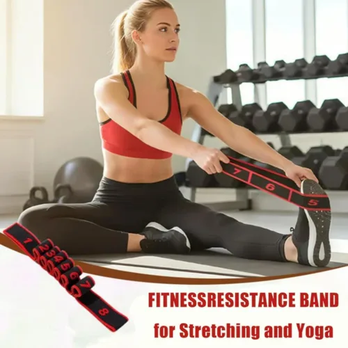 Vista 3 de Bandas de resistencia de fitness con asas, banda de resistencia de fitness para estiramiento y yoga