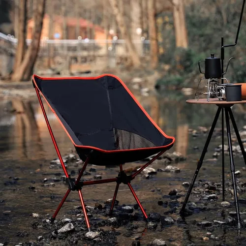 Vista 8 de Taburete portátil para acampar con bolsillo lateral, asiento de campamento de 12.5 pulgadas, plegable, cómodo, ampliación para viajes, camping