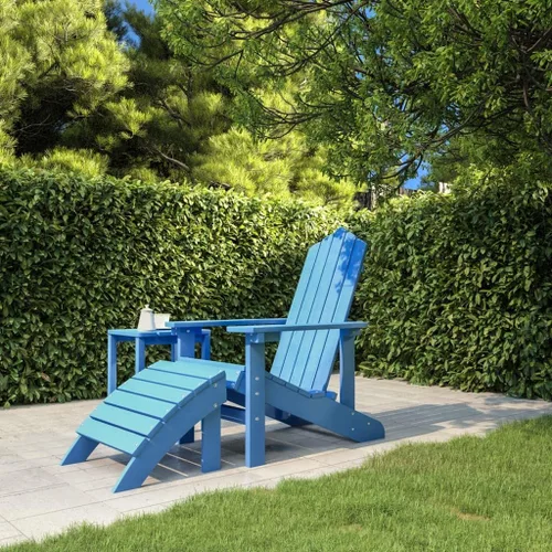 Vista 14 de Sillas Adirondack para patio con reposapiés y mesa HDPE antracita silla de patio al aire libre sillas de comedor al aire libre Sillas para Comedor