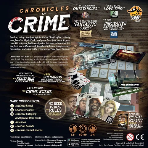 Vista 3 de Juego de mesa Crónicas del crimen Juego de misterio de asesinato Juego de investigación criminal Juego cooperativo para niños y adultos A partir