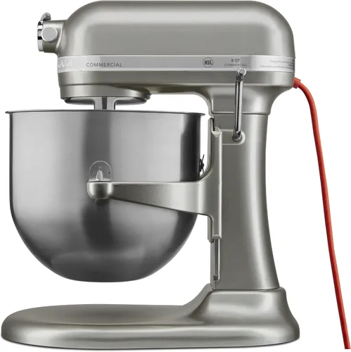 Vista 6 de KitchenAid KSM8990CU Mezclador comercial de encimera de 8 cuartos de galón, 10 velocidades, impulsado por engranajes, contorno plateado