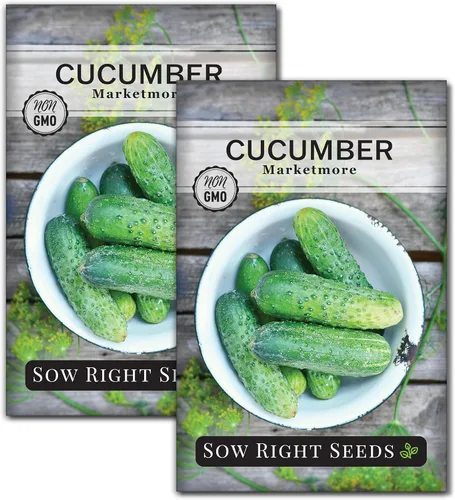 Vista 7 de Sow Right Seeds - Semillas de pepino Marketmore para plantar - Paquete de reliquia sin OMG con instrucciones para plantar y cultivar un huerto