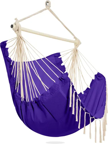 Vista 13 de PNAEUT Silla de Hamaca con Cuerda Colgante para Interiores y Exteriores para Dormitorio, Exterior, Patio (Azul Aqua)