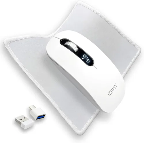 Vista 7 de Combo de mouse y almohadilla Bluetooth Dual BT/2.4G, indicador de batería LCD