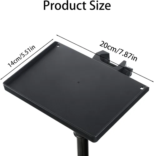 Vista 2 de Bandeja de soporte para micrófono, abrazadera de plástico en soporte firme para bandeja de estante, soporte de micrófono ajustable con capacidad