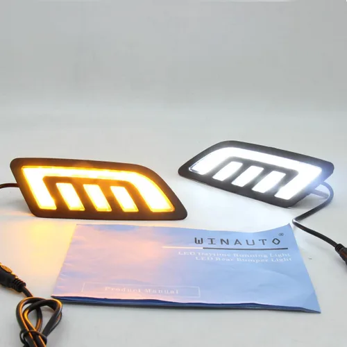 Vista 5 de Auto-Tech - 1 par de luces LED de circulación diurna DRL con luz amarilla de repuesto para Nissan NP300/NAVARA 2016-2019
