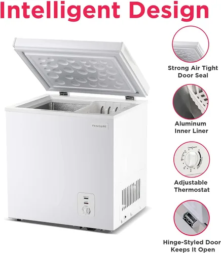 Vista 3 de Frigidaire Congelador horizontal profundo, capacidad de 2.0 pies cúbicos, termostato ajustable, cesta de alambre con revestimiento de vinilo