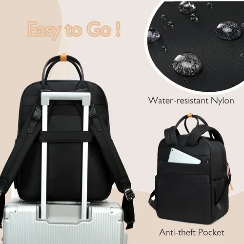 Vista 6 de LORADI Mochila grande para pañales de 18 bolsillos con 4 bolsillos aislados y clips para cochecito, artículos esenciales para baby shower