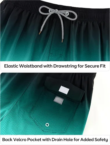 Vista 6 de APTRO - Traje de baño con forro de compresión para hombre, 5 pulgadas, trajes de baño para la playa