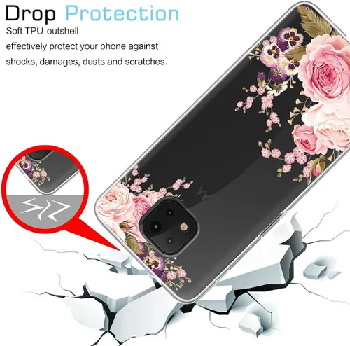 Vista 7 de Funda para Moto G Power 2021 (no compatible con la versión 2020), funda para Motorola G Power, funda transparente y flexible de silicona de goma