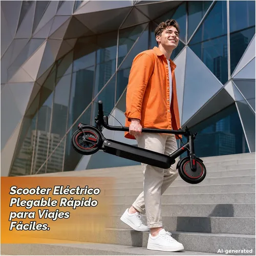Vista 8 de Electric Scooter, 1200W-500W Peak Motor, 28-21 Miles, 10"-8.5" Tires Brillo negro