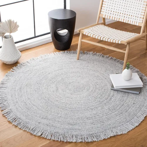 Vista 8 de SAFAVIEH Colección trenzada BRD275Z - Alfombra redonda de 4 pies, color negro/marfil, hecha a mano para entrada, vestíbulo, sala de estar