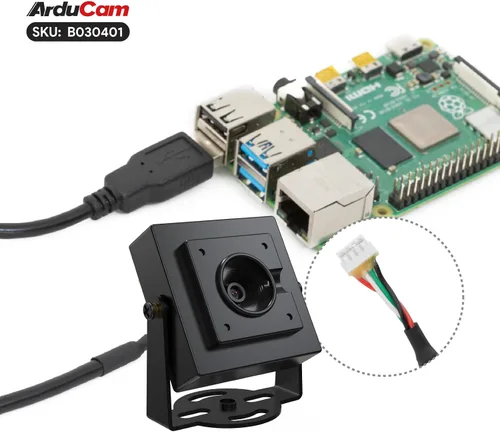 Vista 4 de Arducam Módulo de cámara USB de enfoque automático de 12 MP con HDR, cámara web USB Raspberry Pi, cámara Lightburn con múltiples resoluciones de IA