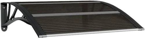 Vista 8 de Toldo para puerta, color negro, transparente, 31.5"x29.5", policarbonato Negro y Transparente