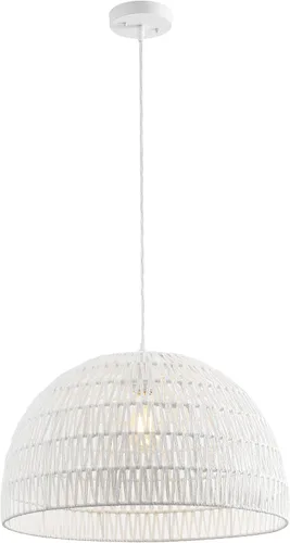 Vista 22 de JONATHAN Y Lámpara colgante LED de cuerda tejida bohemia moderna gris de 8.25 pulgadas, lámpara de techo de cúpula ajustable para isla de cocina