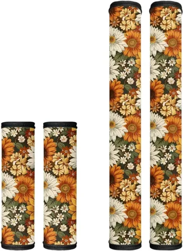 Vista 11 de Juego de 4 fundas protectoras de repuesto para manija de puerta de refrigerador con temática de té de la tarde para microondas, horno, refrigerador