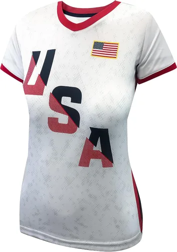 Vista 5 de Icon Sports USWNTPA Players Assn T-Shirt - Women’s Jersey Inspired Game Day Shirt Official Olympic Soccer Team Tee Top