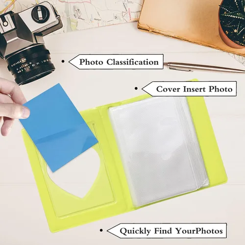 Vista 7 de 2 piezas Kpop soporte para tarjetas fotográficas, mini álbum de fotos de 3 pulgadas, carpeta de tarjetas fotográficas, pequeño libro de tarjetas
