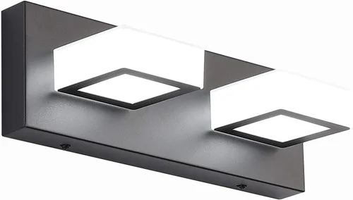 Vista 8 de Ralbay - Luz LED negra para tocador de baño, moderna, atenuable con 5 temperaturas de color, accesorios de iluminación de pared de acrílico negro
