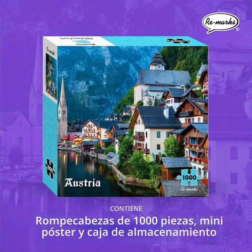 Vista 2 de Re-Marks Rompecabezas de Austria, rompecabezas grande de 1000 piezas para todas las edades