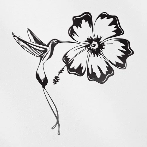 Vista 12 de Adhesivos transparentes de tatuaje de colibrí e hibisco (azul celeste) Calcomanías de vinilo impermeables prémium para teléfono portátil, accesorio