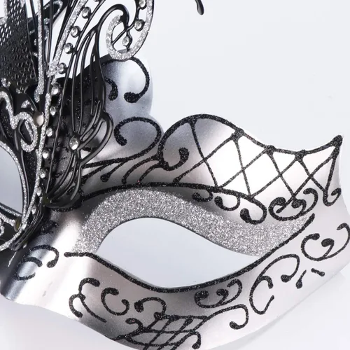 Vista 5 de Antifaz con diseño de mariposa veneciana misteriosa para fiesta de Halloween