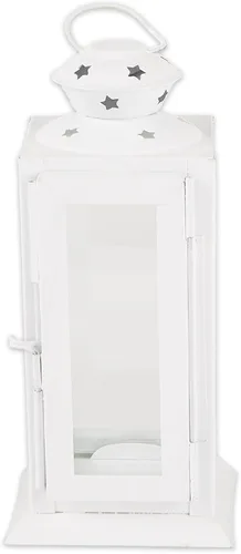 Vista 8 de Zingz & Thingz Outdoor Starlight Hanging Candle Lantern, Decorative Light Home Decor, 8" Tall, Black