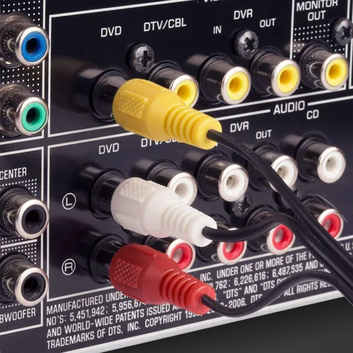 Vista 6 de TENINYU 3 divisor de cable RCA, 3 RCA macho a 6 RCA hembra enchufe AV divisor de audio y video cable adaptador de 12 pulgadas
