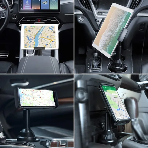 Vista 7 de APPS2Car Soporte para Tablet para Coche, Soporte para Tablet para Portavasos para Camión, Altura Ajustable Compatible con iPad Pro Air Mini