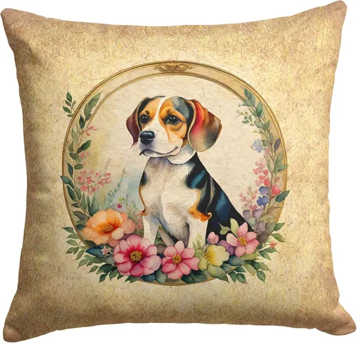 Vista 18 de Caroline's Treasures DAC2072PW1414 Affenpinscher and Flowers - Almohada decorativa de tela, lavable a máquina, para interiores y exteriores