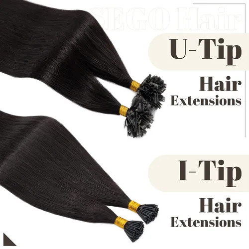 Vista 118 de SEGO Extensiones de cabello humano con micro cuentas, extensiones de cabello humano con micro bucle, lacio, natural, fusión fría, 1.76 oz/paquete