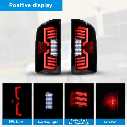 Vista 3 de ROXX Luces traseras LED completas compatibles con Dodge Ram 1500 2002-2006, Dodge Ram 2500 3500 2003-2006, conjunto de luces traseras de lente
