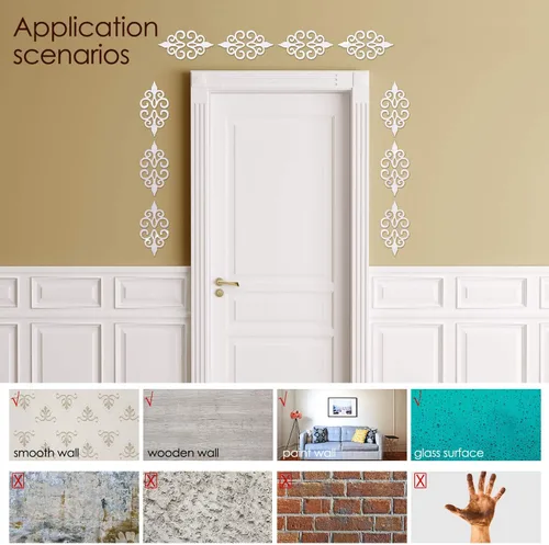 Vista 3 de Zonon 32 calcomanías acrílicas de espejo para pared, calcomanías de decoración del hogar, espejo plateado, decoración de pared para sala de estar