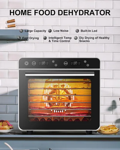 Vista 2 de 700W Stainless Steel Dehydrator Machine, with 24H Adjustable Digital Timer and LED Display Screen, Food Dryer Machine,8Tray-110V