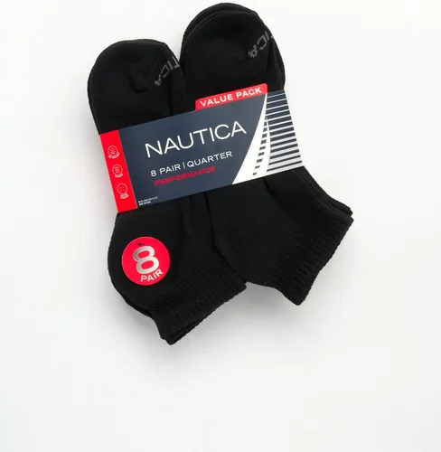 Vista 2 de Nautica Calcetines atléticos para hombre Calcetines acolchados de corte cuarto (8 unidades)