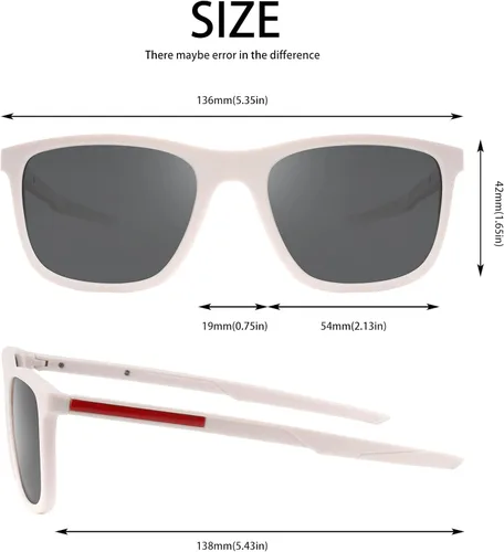 Vista 2 de Lentes de sol polarizados retro para hombres y mujeres, gafas de sol deportivas cuadradas, sombra de rayos sombreados para pesca, protección UV