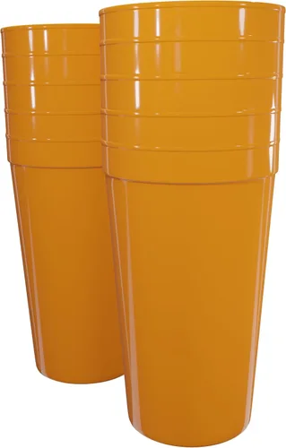 Vista 71 de PartyPrints Paquete de 100 vasos de plástico en blanco reutilizables de 10 a 12 onzas, vasos de estadio a granel, sin BPA, aptos para lavavajillas